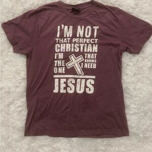 Love in Burgundy Christian Graphic Tee with White Print